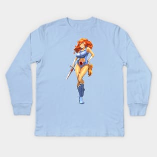 80s lion-o catgirls Kids Long Sleeve T-Shirt